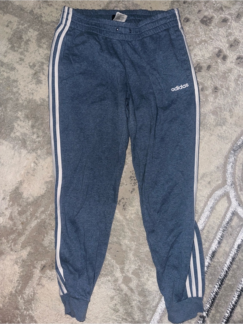 adidas Navy Track Joggers with White Side Stripes